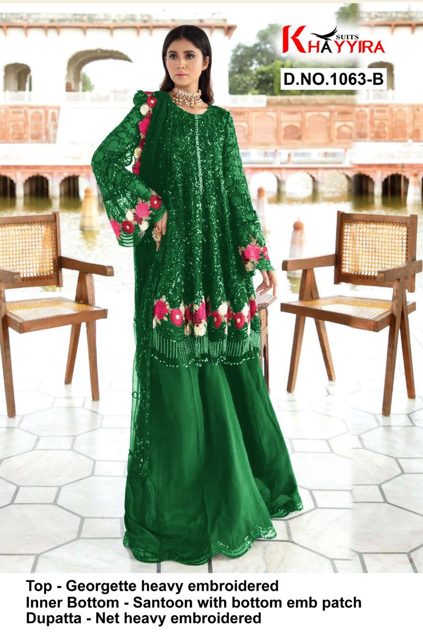 PAKISTANI SUITS D NO 1063B BY KHAYYIRA